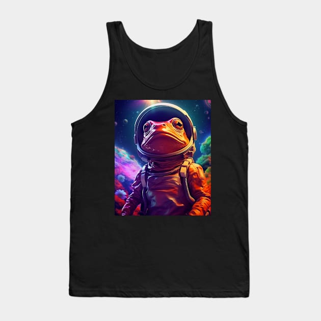 Astronaut Cottagecore frog Aesthetic Tank Top by Spit in my face PODCAST